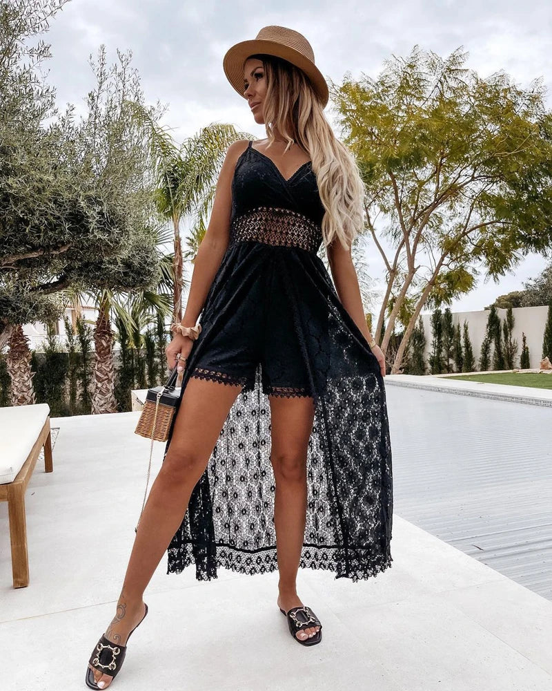Sorella Lace Romper – Combishort à superposition longue