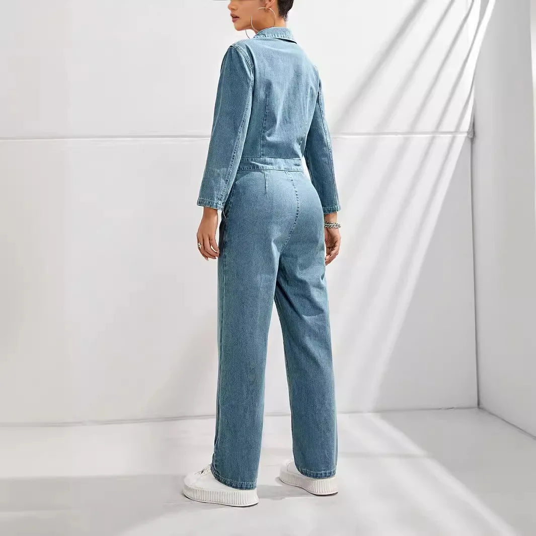 Astra-Kombination – Kombinierte einteilige Denim-Utility-Jeans