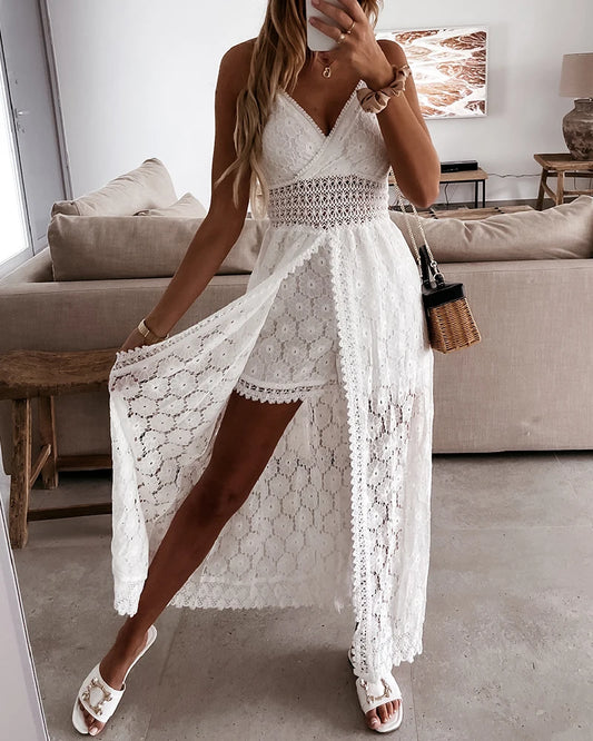 Sorella Lace Romper – Combishort à superposition longue 