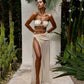 Ensemble 3 Stücke Noire Sirène | Luxuriöser Bikini aus Perlmutt mit Jupe-Sortiment 