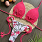 Ensemble-Bikini Rosa Fuego | Badehemd mit Blumenmuster