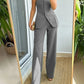 Costume Verde – Tailleur-pantalon asymétrique sans bretelles 