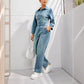 Astra-Kombination – Kombinierte einteilige Denim-Utility-Jeans 