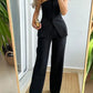 Costume Verde – Tailleur-pantalon asymétrique sans bretelles 