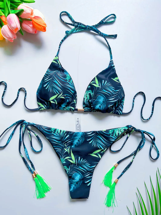 Ensemble-Bikini Isla Verde | Tropische Badeanzüge 