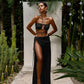 Ensemble 3 Stücke Noire Sirène | Luxuriöser Bikini aus Perlmutt mit Jupe-Sortiment 